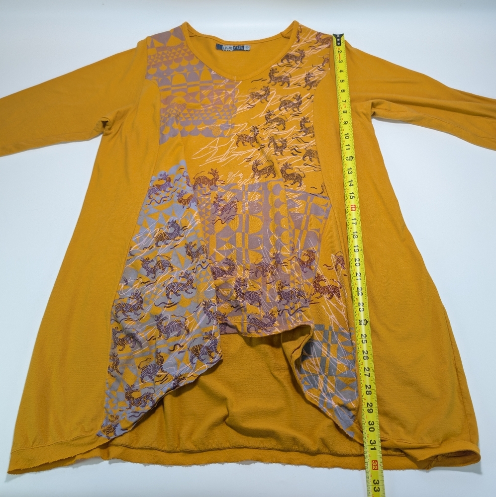 Blue Fish Block Print Half Sleeve V-neck Dress - Picture 9 of 10